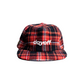 5-panel plaid flat brim hat