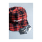 5-panel plaid flat brim hat