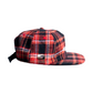 5-panel plaid flat brim hat